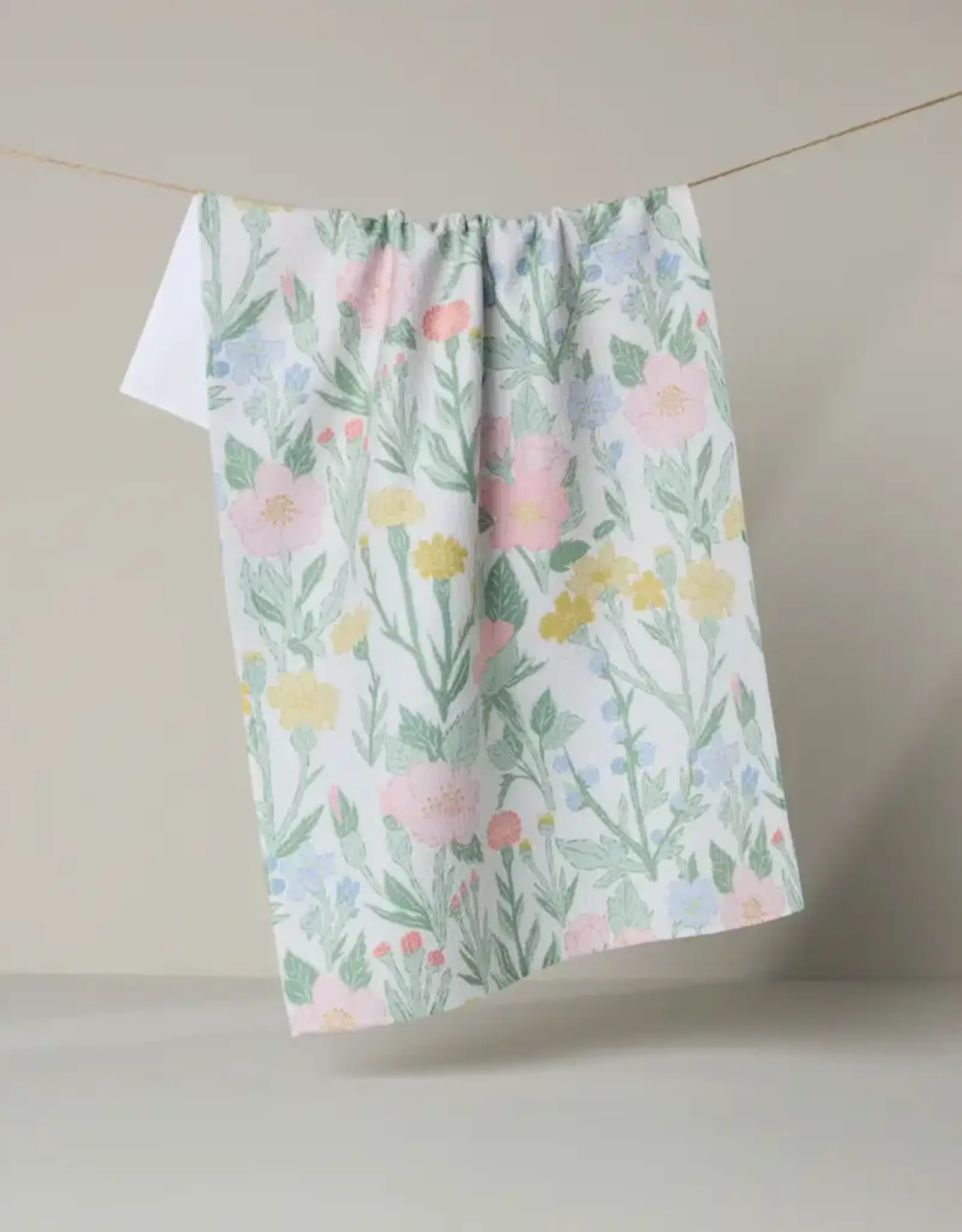 Geometry Tea Towel-Wildflowers In Bloom