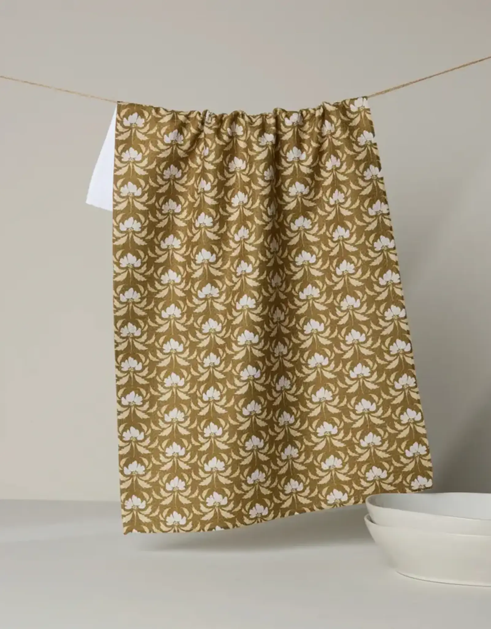 Geometry Tea Towel-Gilded Bloom