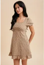 In Loom Embroidered Babydoll Mini Dress