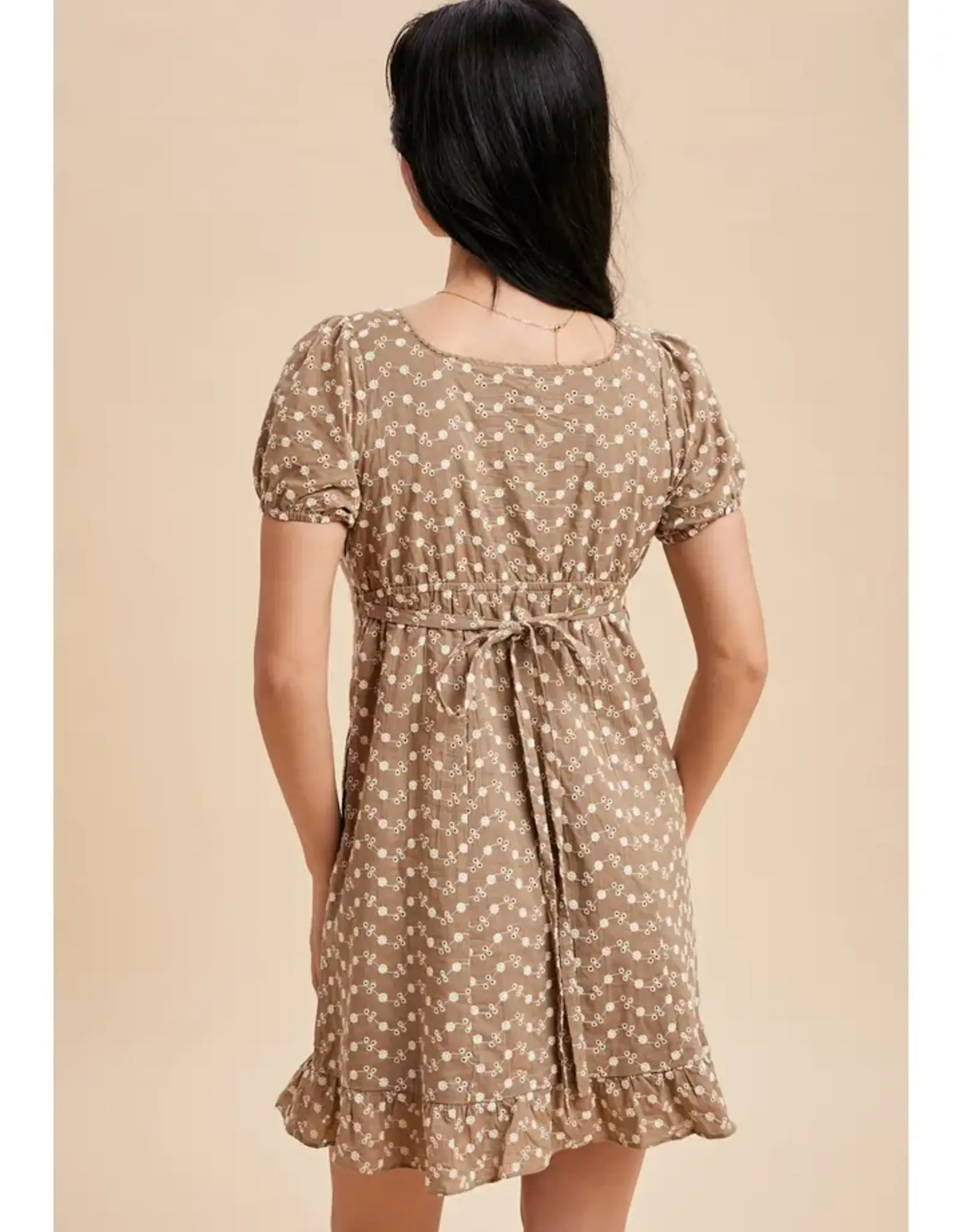 In Loom Embroidered Babydoll Mini Dress