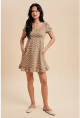 In Loom Embroidered Babydoll Mini Dress