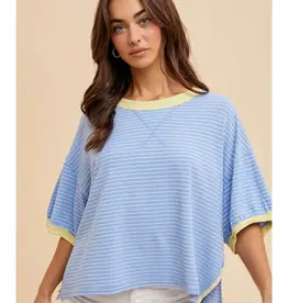 In Loom Linen Blend Striped Tee