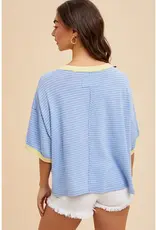 In Loom Linen Blend Striped Tee