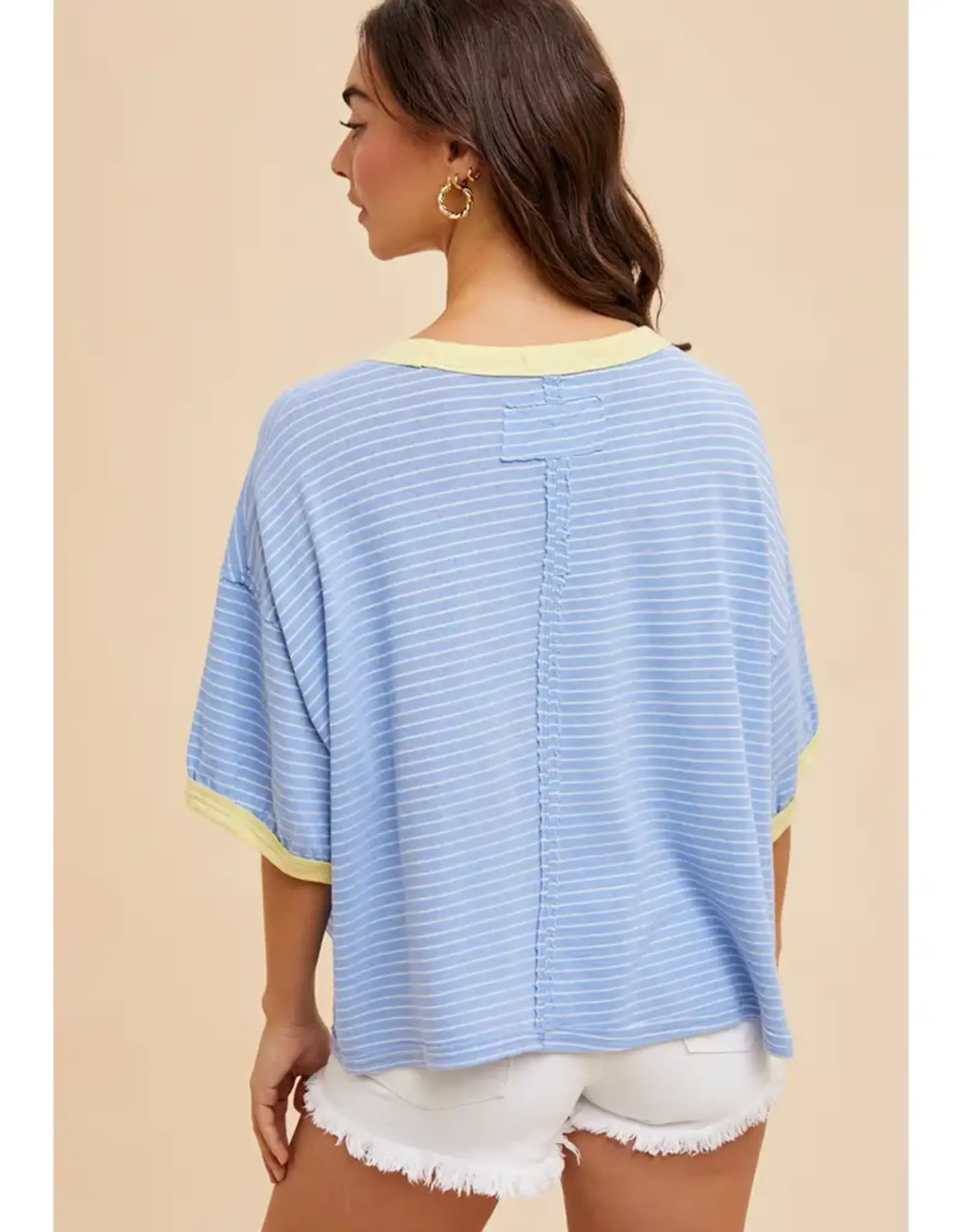In Loom Linen Blend Striped Tee