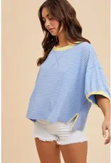 In Loom Linen Blend Striped Tee