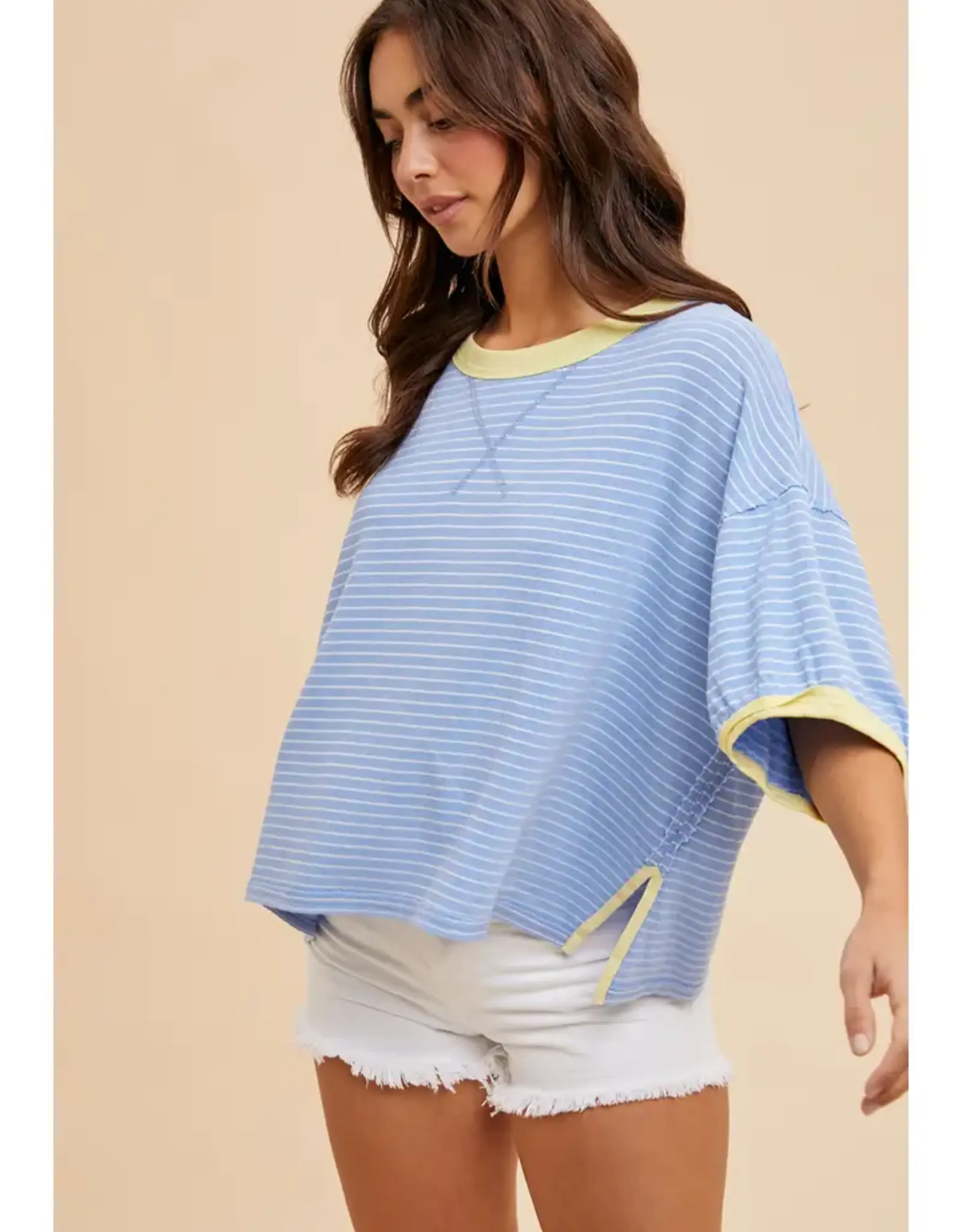In Loom Linen Blend Striped Tee