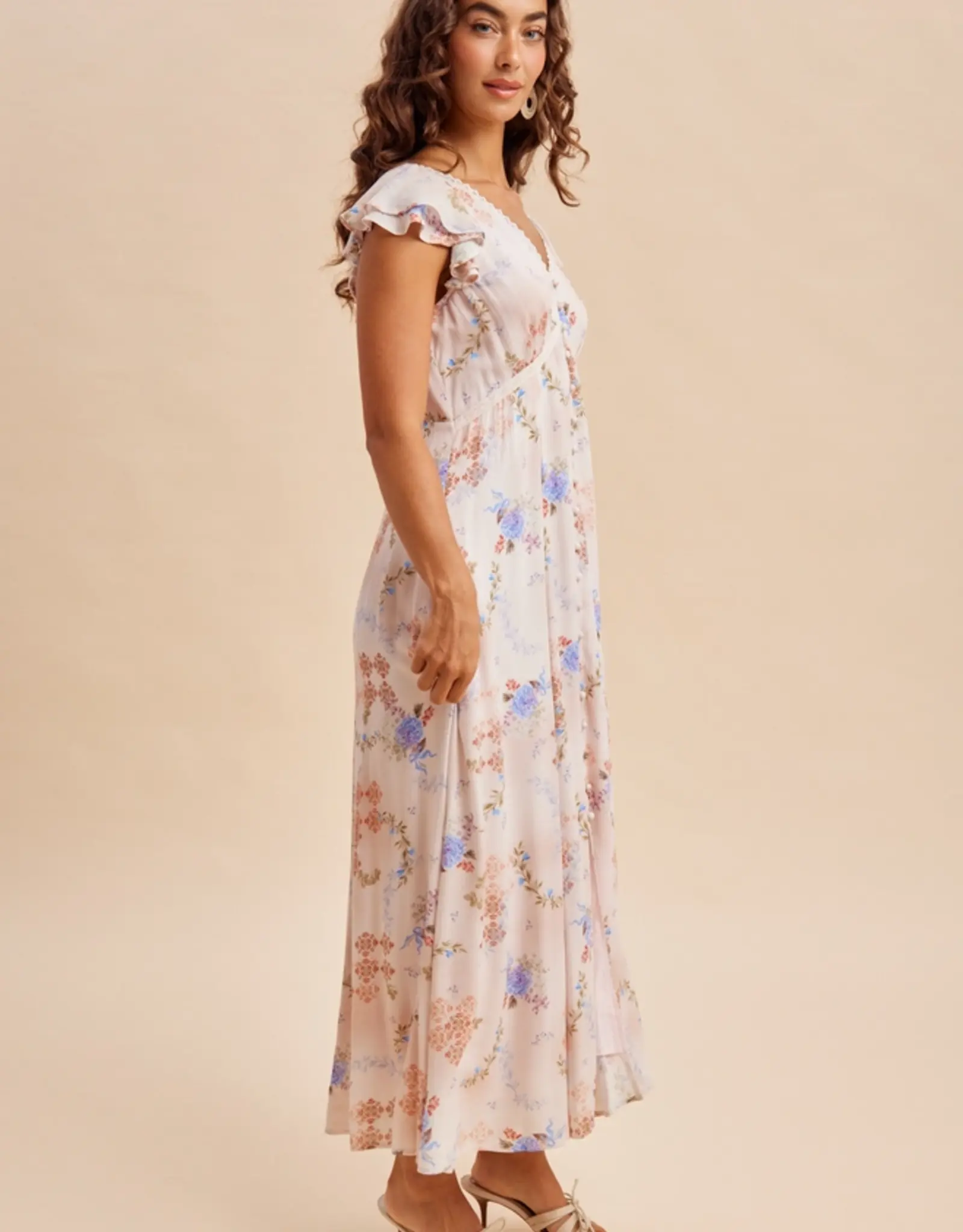 In Loom Floral Button Down Maxi Dress