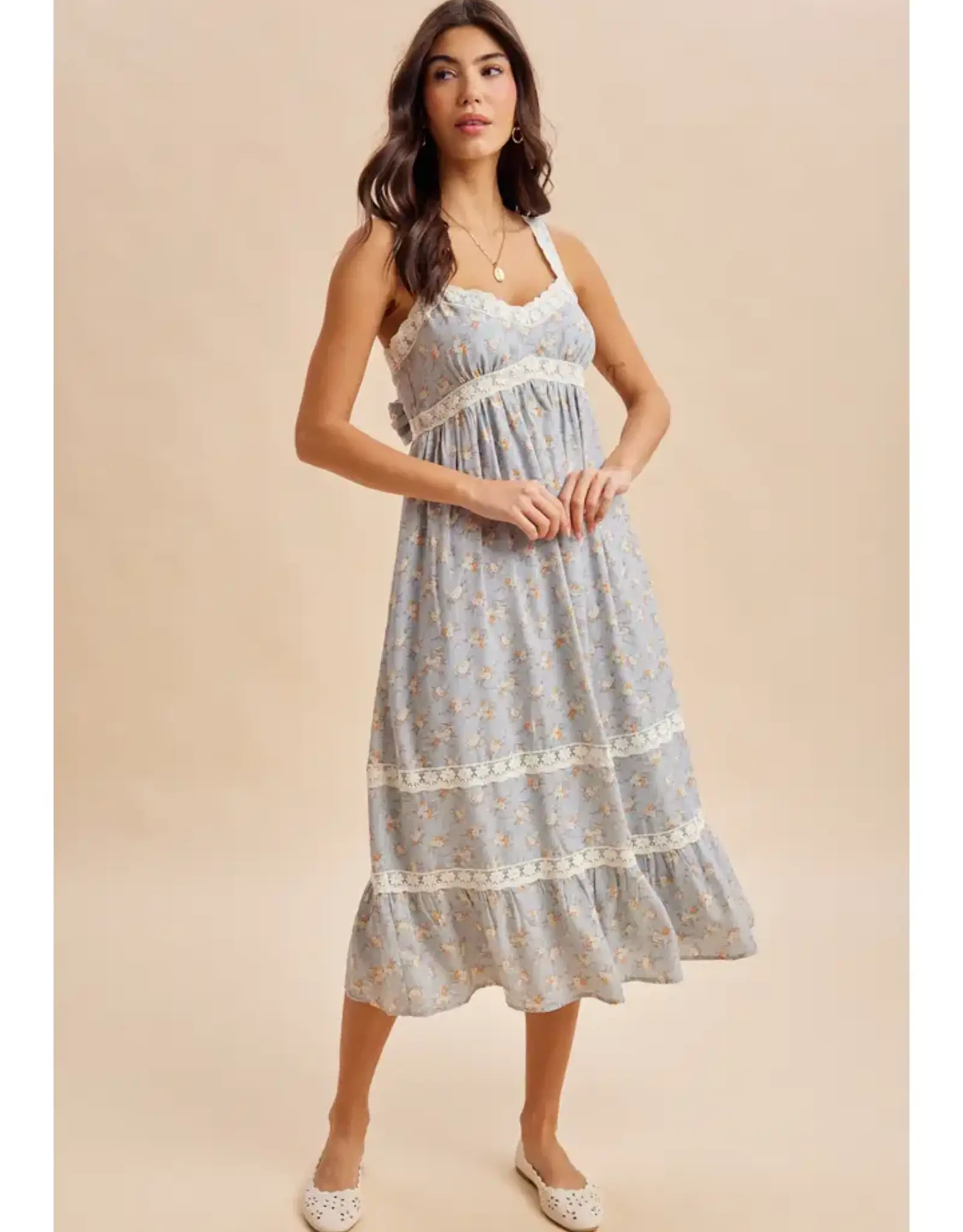 In Loom Lace Floral Sleeveless Maxi Dress