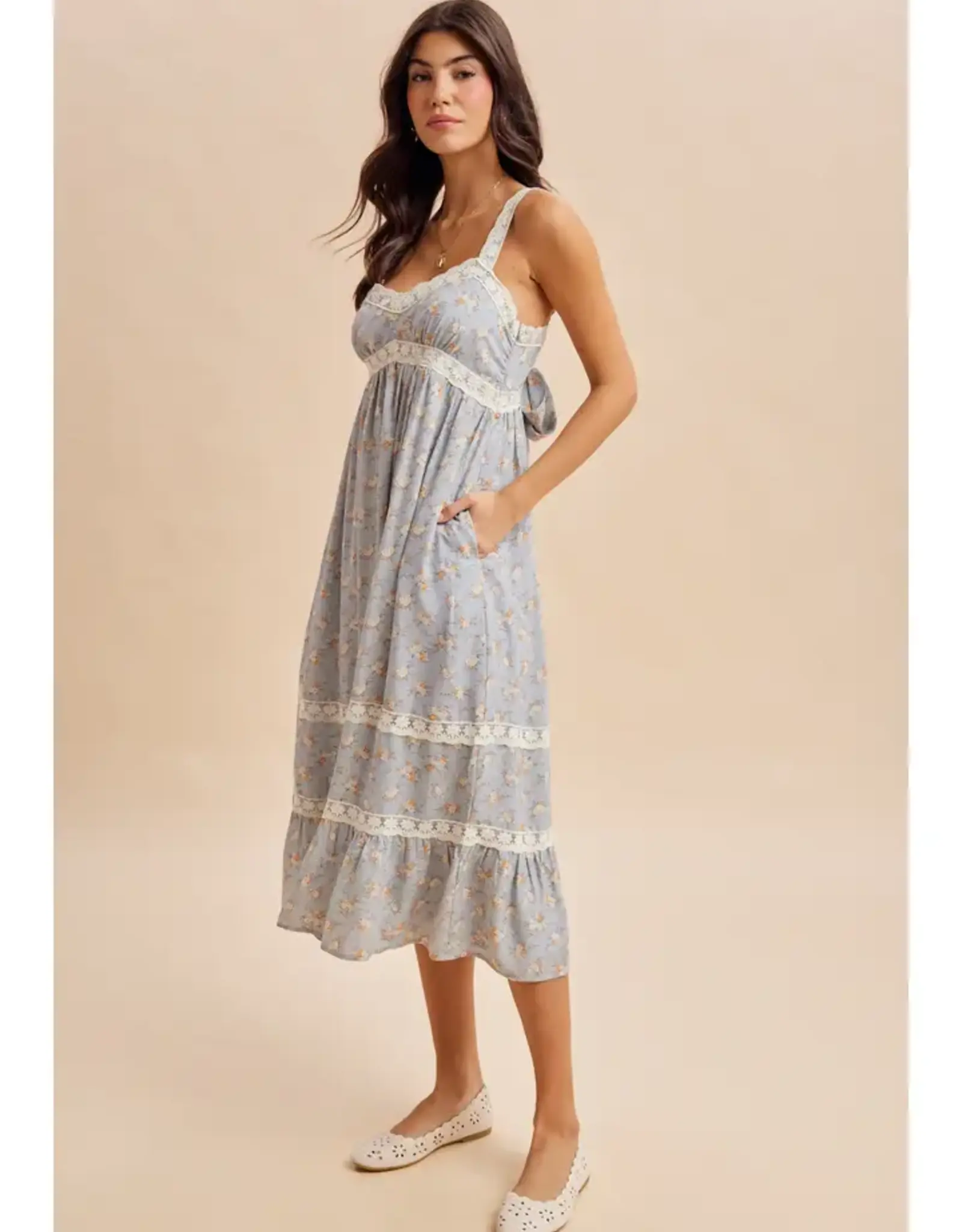 In Loom Lace Floral Sleeveless Maxi Dress