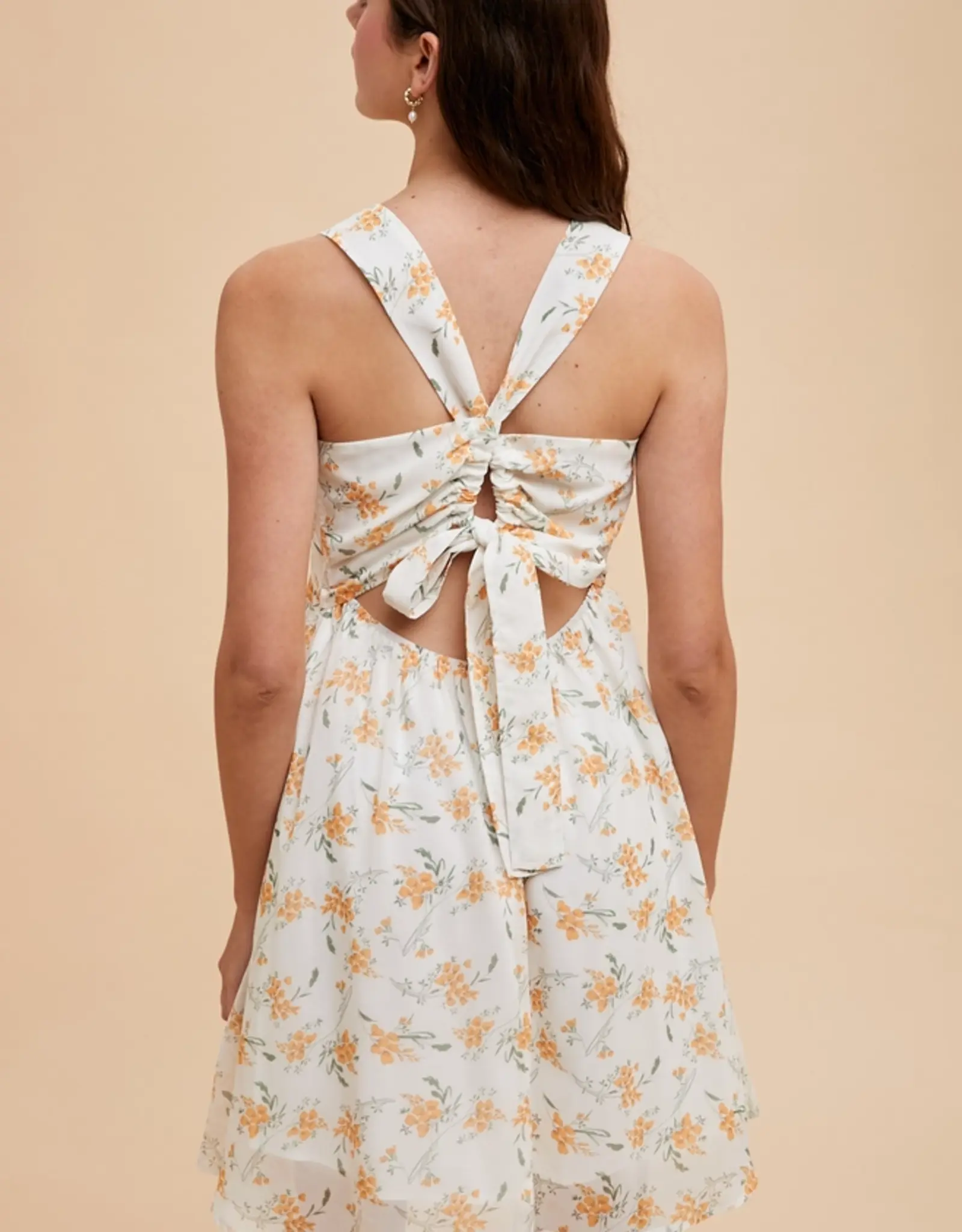 In Loom Floral V-Neck Sleeveless Mini Dress