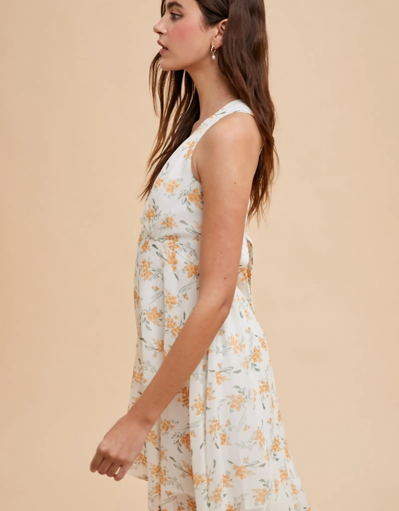 In Loom Floral V-Neck Sleeveless Mini Dress