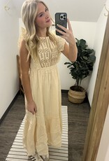 In Loom Flutter Sleeve Embroidered Mini Dress