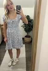 In Loom Smocked Floral Sweetheart Mini Dress
