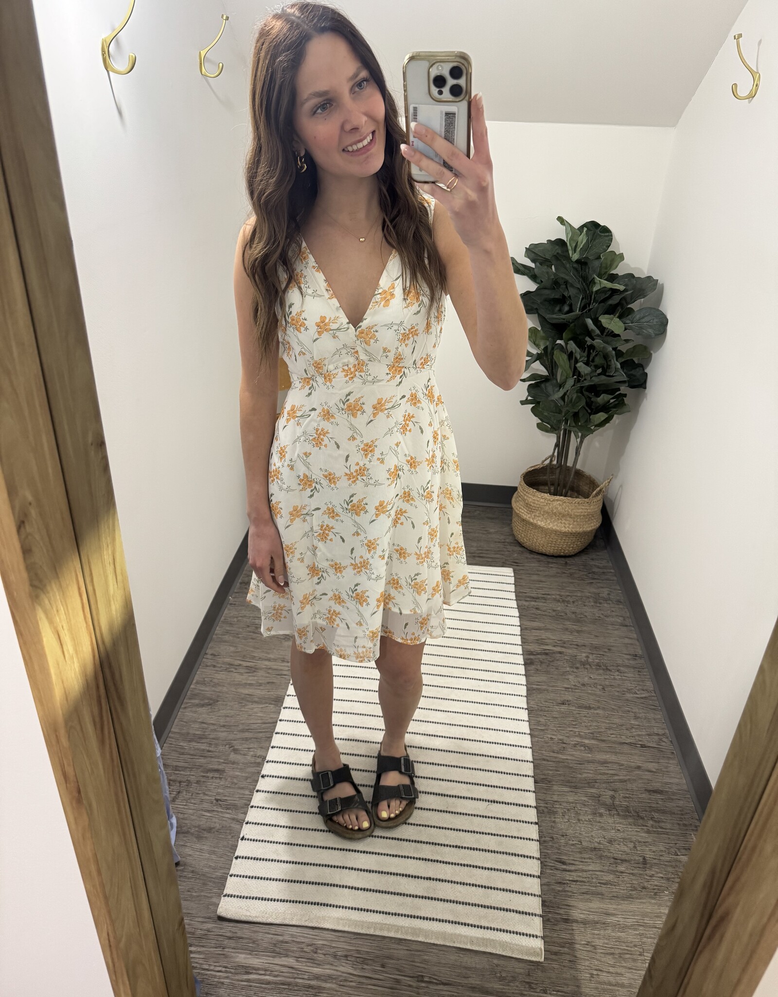 In Loom Floral V-Neck Sleeveless Mini Dress