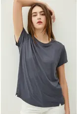 Linen Blend Round Neck T-Shirt