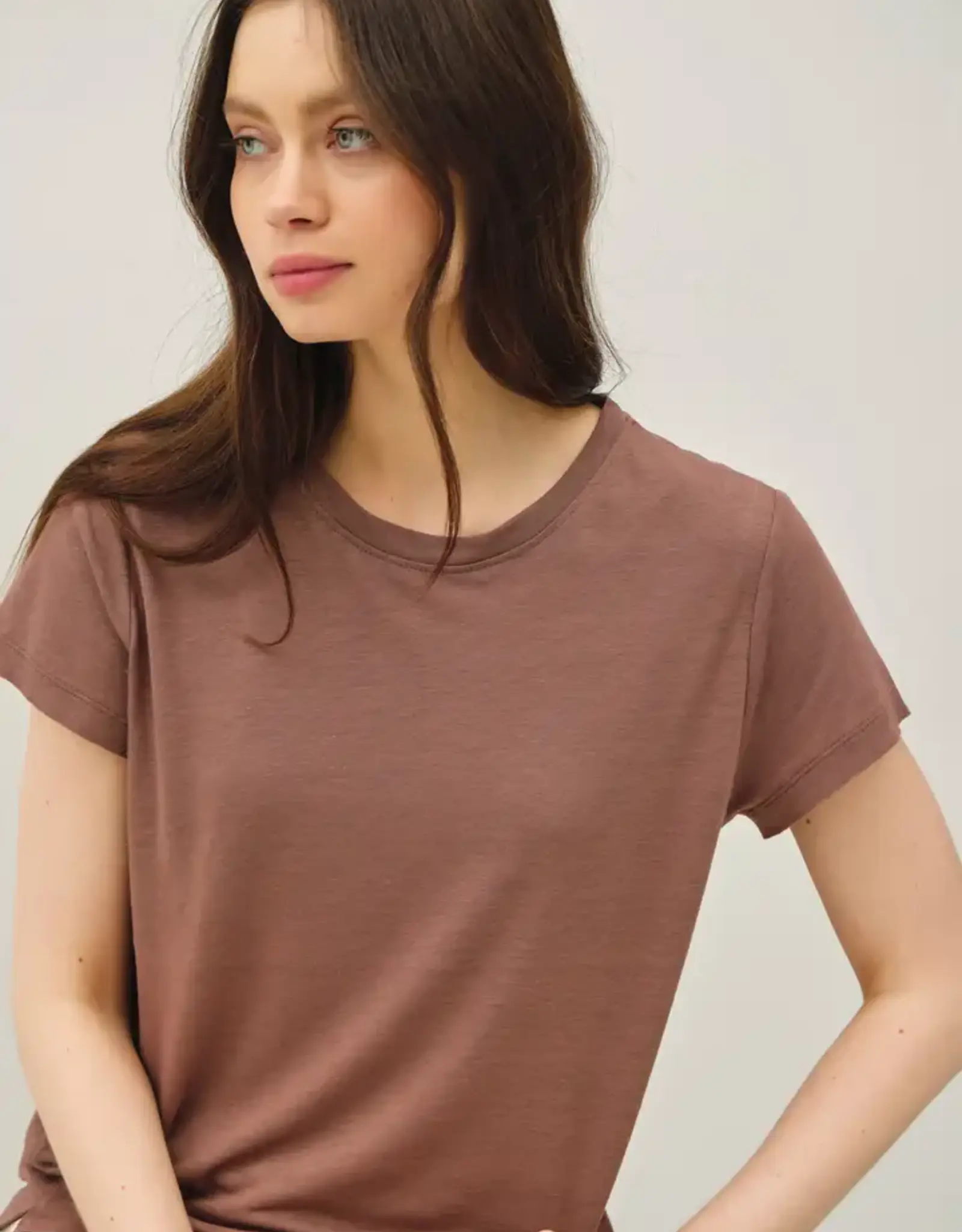Linen Blend Round Neck T-Shirt