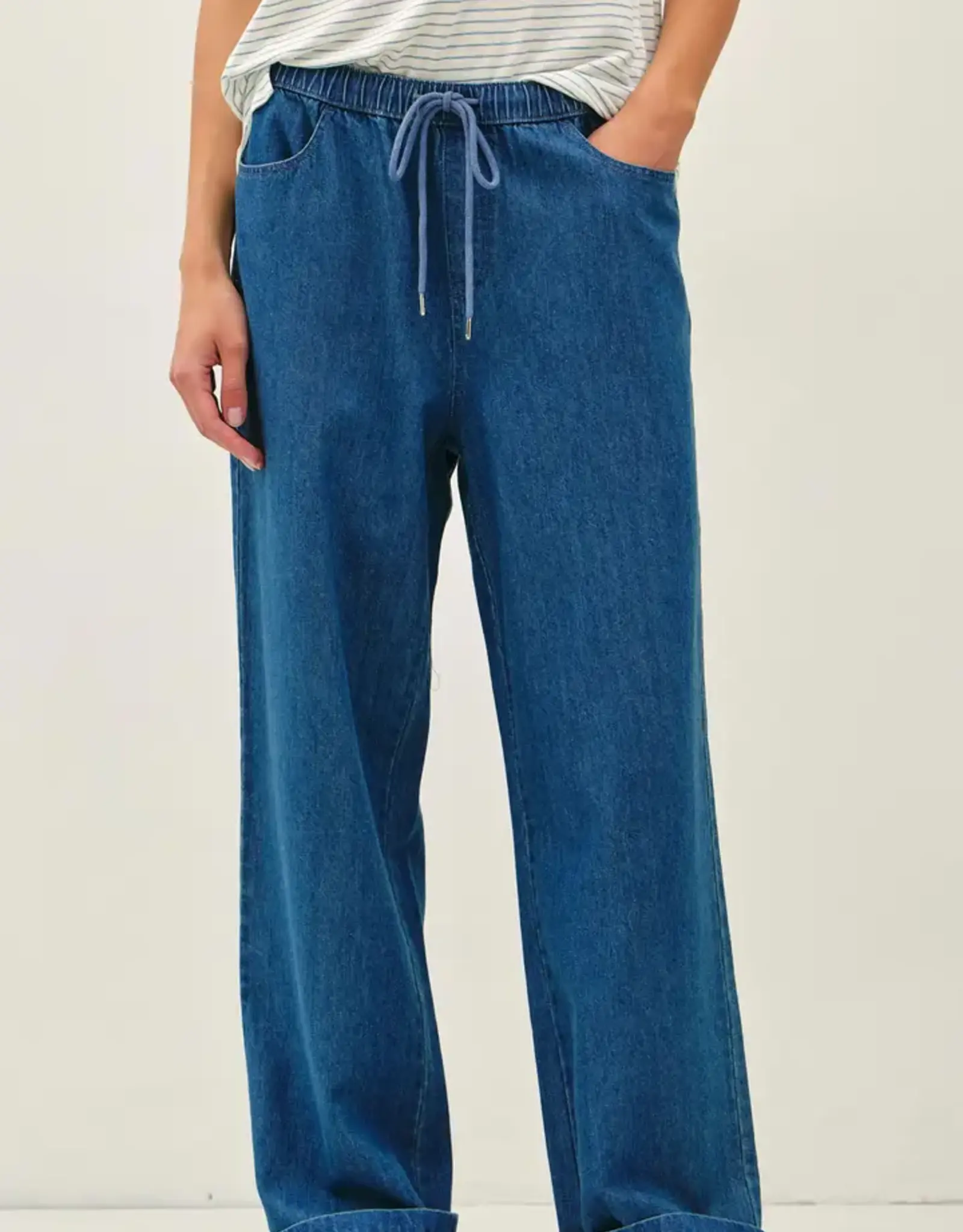 Pull On Wide Leg Denim Pant