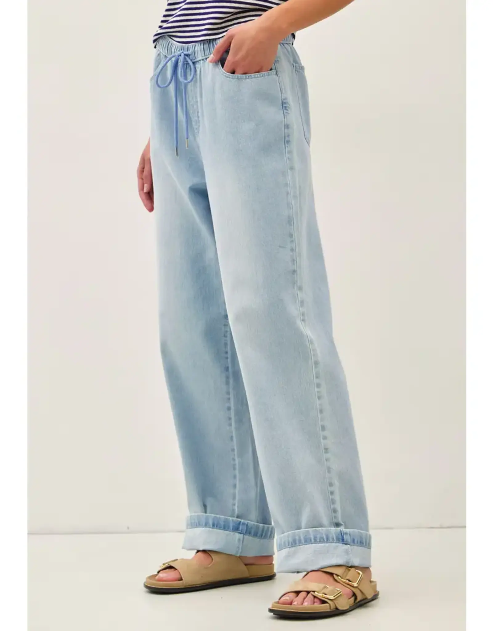 Pull On Wide Leg Denim Pant