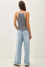 Pull On Wide Leg Denim Pant