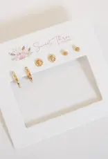 Sweet Three Designs Daisy Duke Triple Earring Set Sunflowers