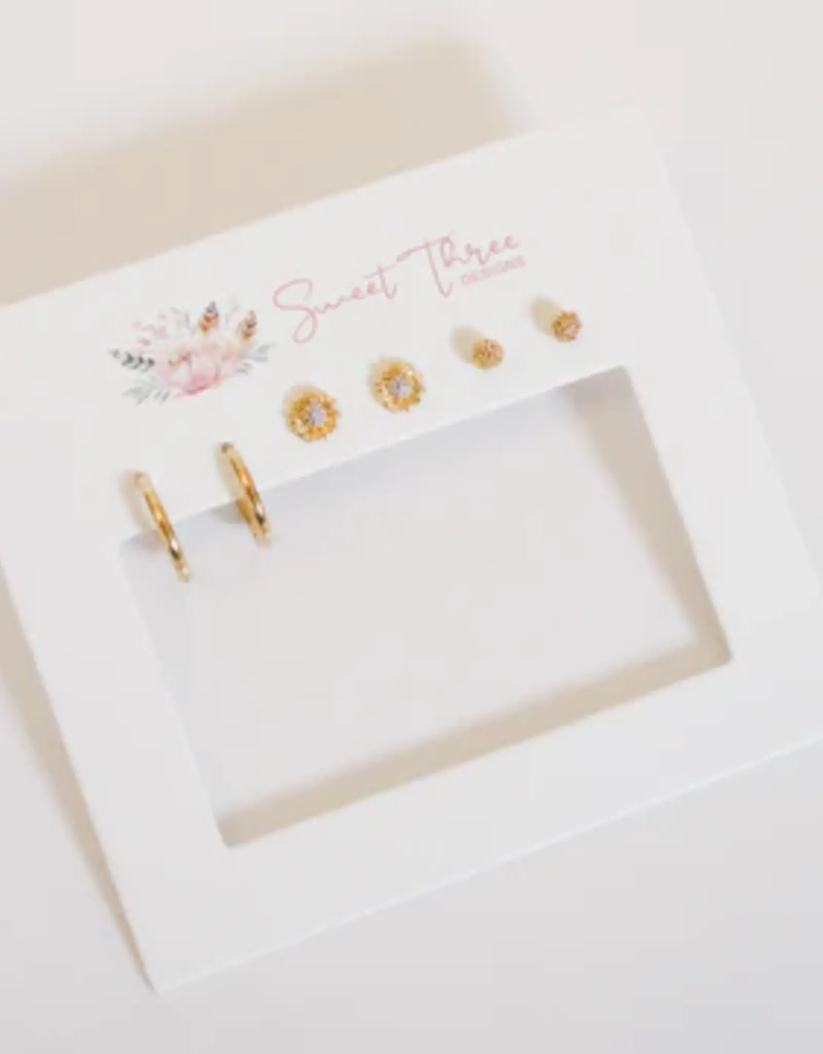 Sweet Three Designs Daisy Duke Triple Earring Set Sunflowers