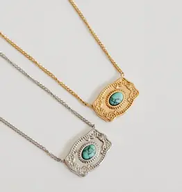 Sweet Three Designs Cheyenne Scroll Buckle Necklace