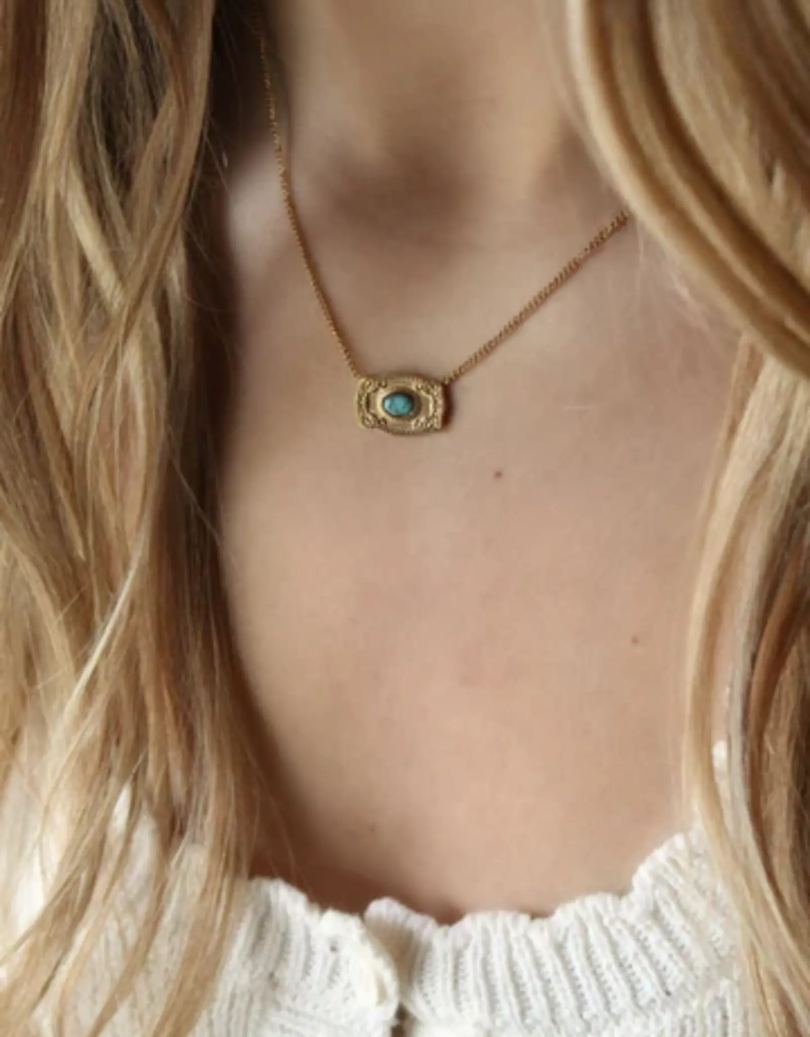 Sweet Three Designs Cheyenne Scroll Buckle Necklace