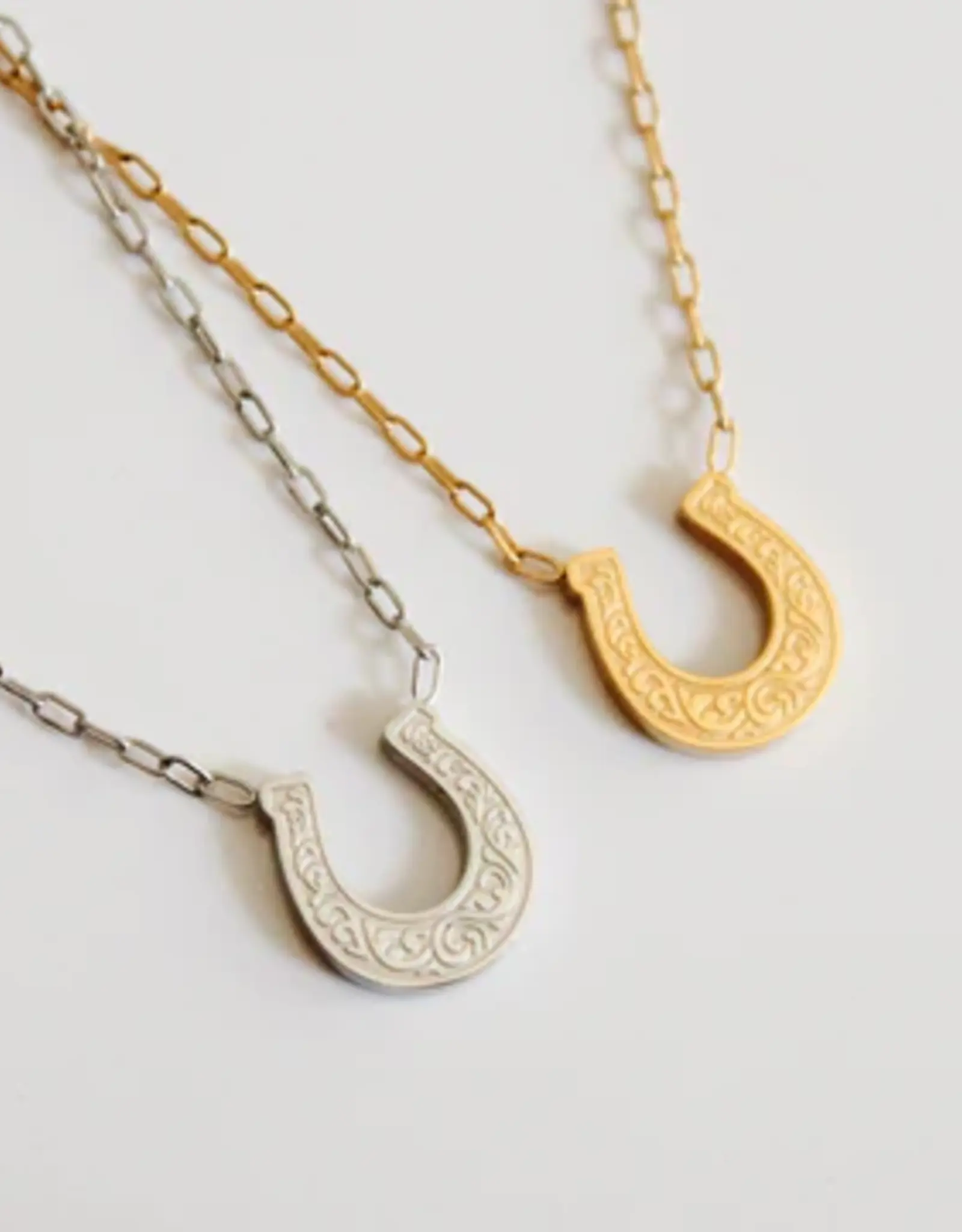 Sweet Three Designs Cheyenne Scroll Horseshoe Pendant Necklace