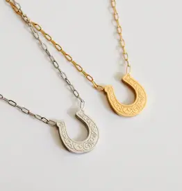 Sweet Three Designs Cheyenne Scroll Horseshoe Pendant Necklace