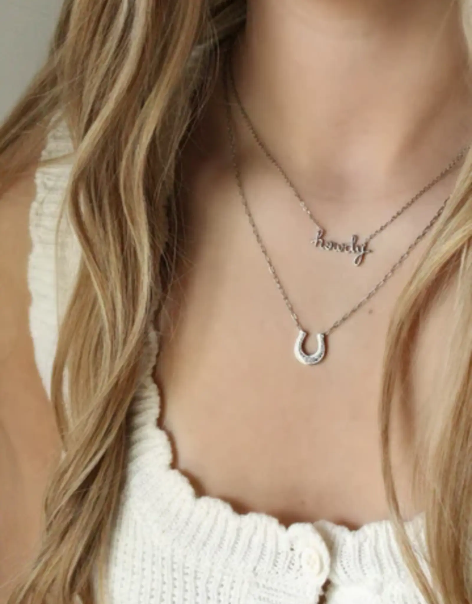 Sweet Three Designs Cheyenne Scroll Horseshoe Pendant Necklace