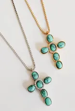 Sweet Three Designs Choosin' Texas Turquoise Cross Necklace