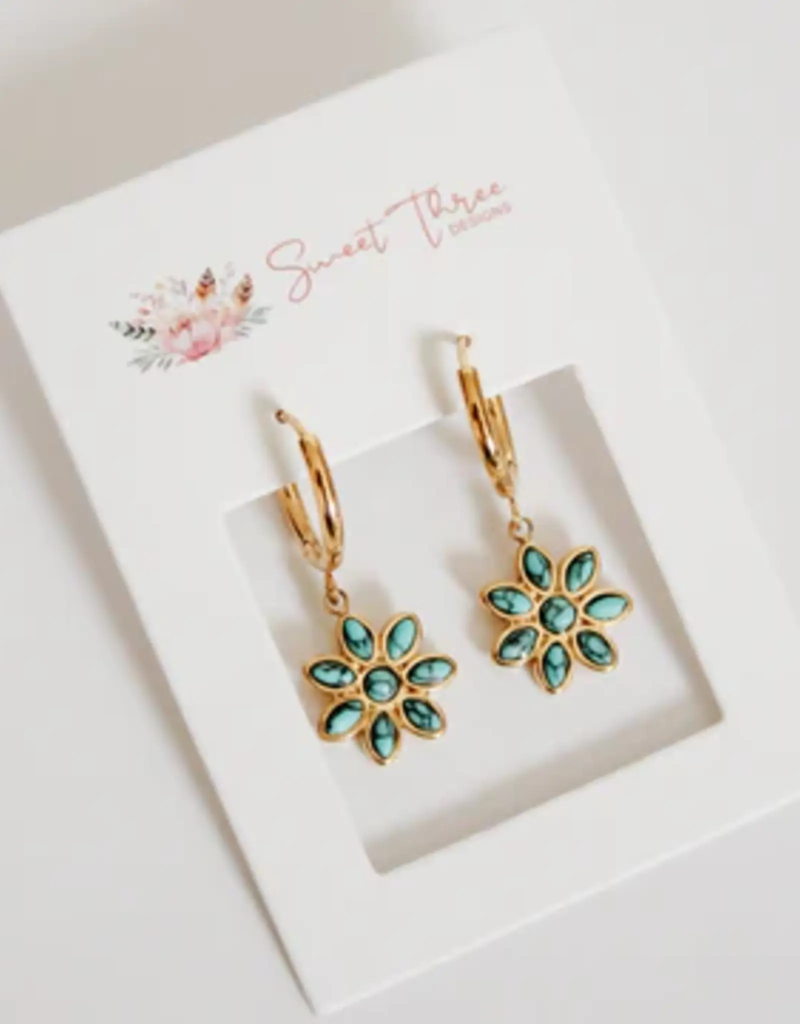 Sweet Three Designs Cassidy Turquoise Hoops