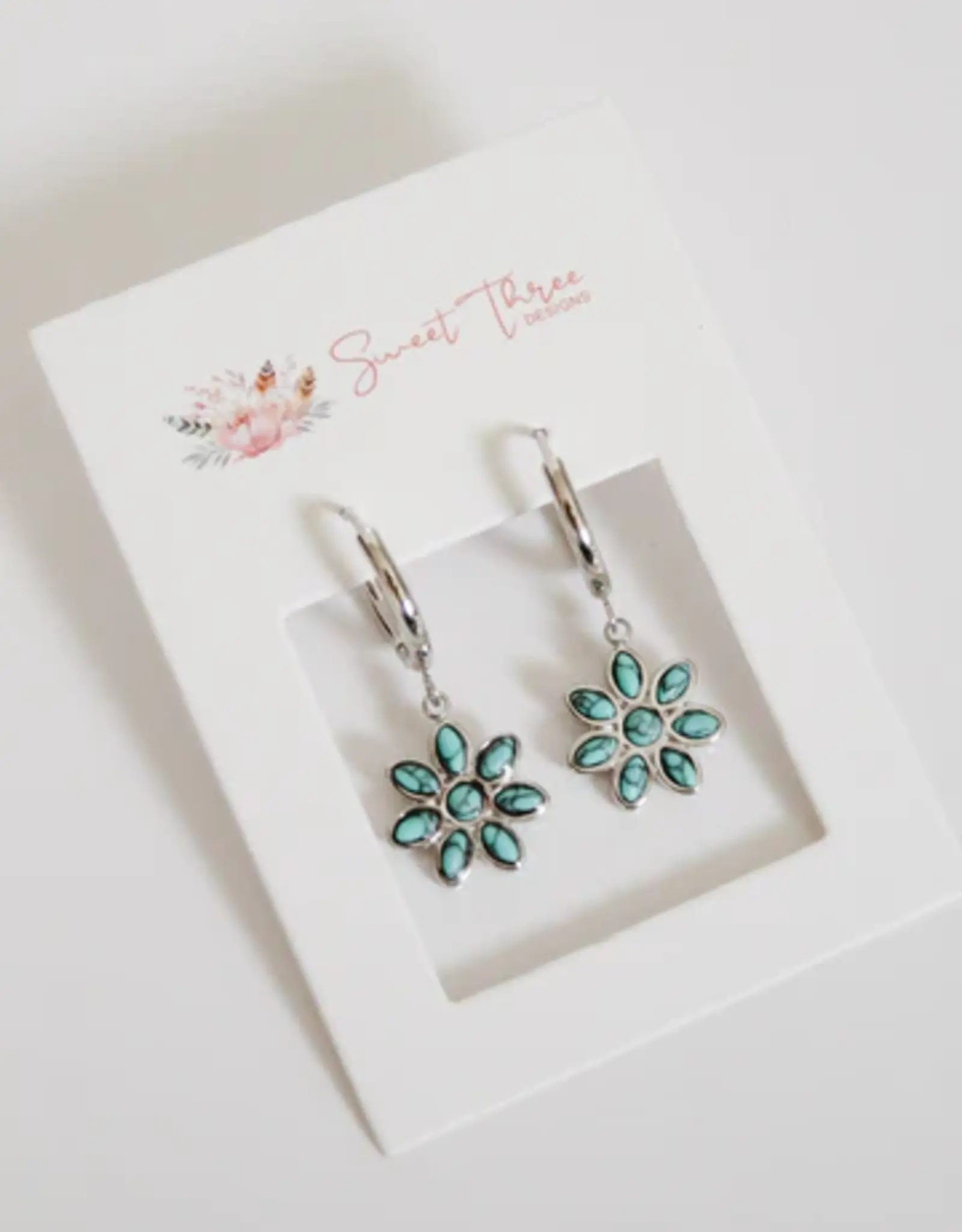 Sweet Three Designs Cassidy Turquoise Hoops