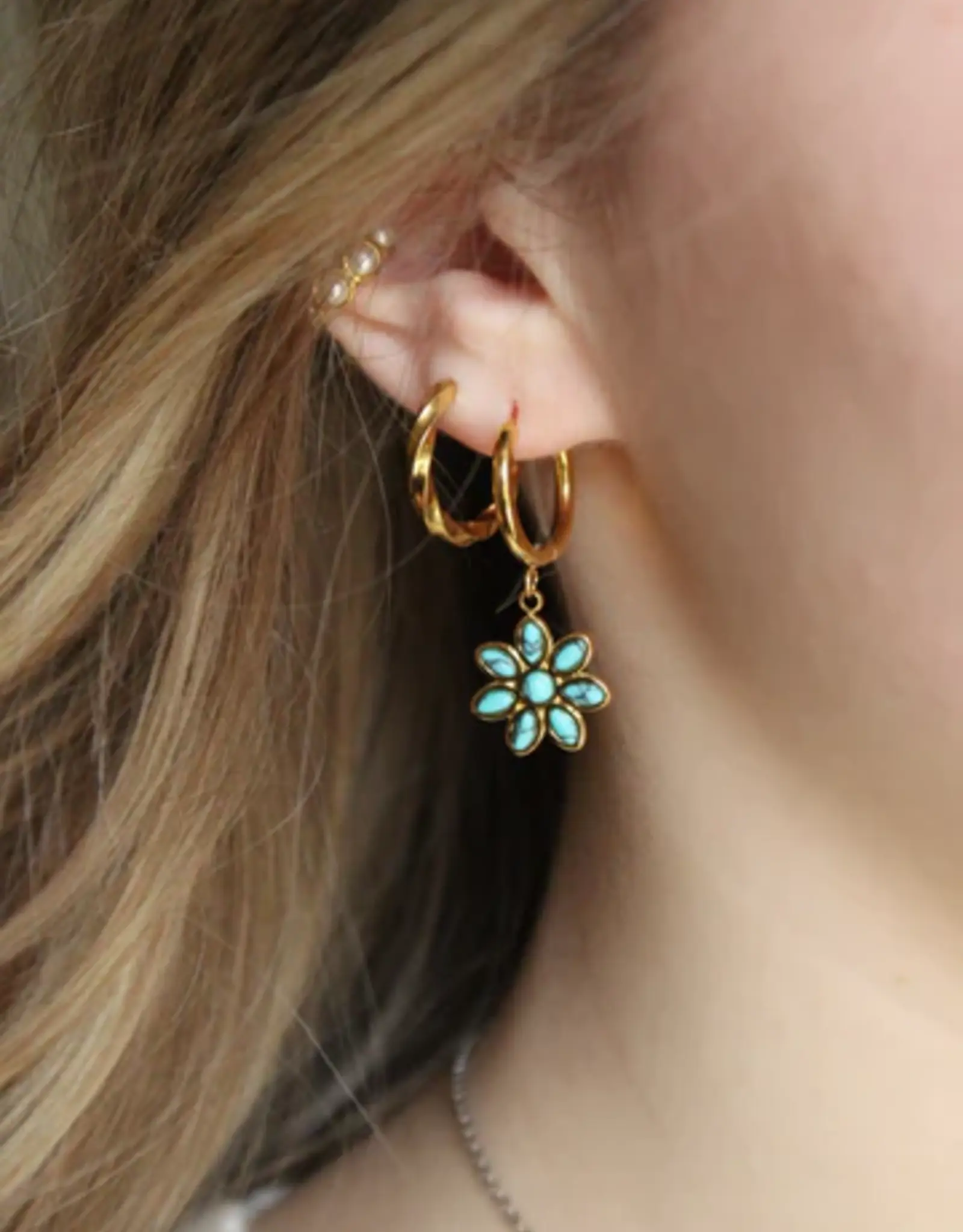 Sweet Three Designs Cassidy Turquoise Hoops
