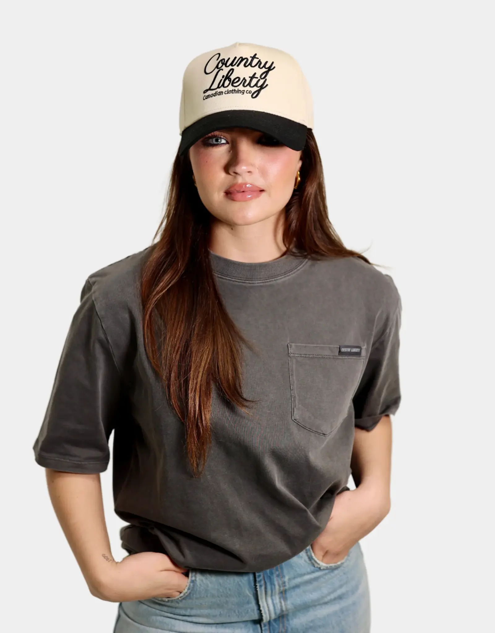 Country Liberty Two-Toned Cursive Script Hat