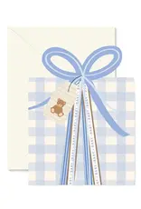 Ginger P. Designs Card, Blue Gingham Baby Gift