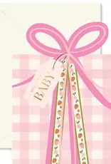 Ginger P. Designs Card, Pink Gingham Baby Gift