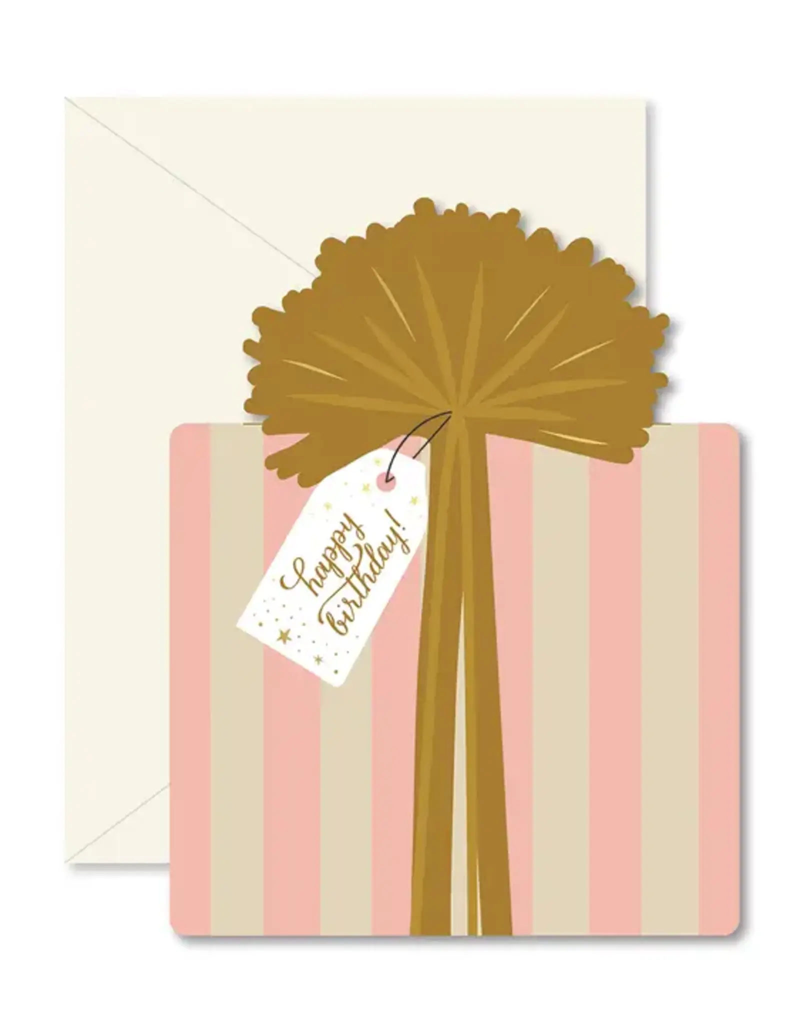 Ginger P. Designs Card, Birthday Gift Pink Stripe