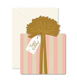 Ginger P. Designs Card, Birthday Gift Pink Stripe