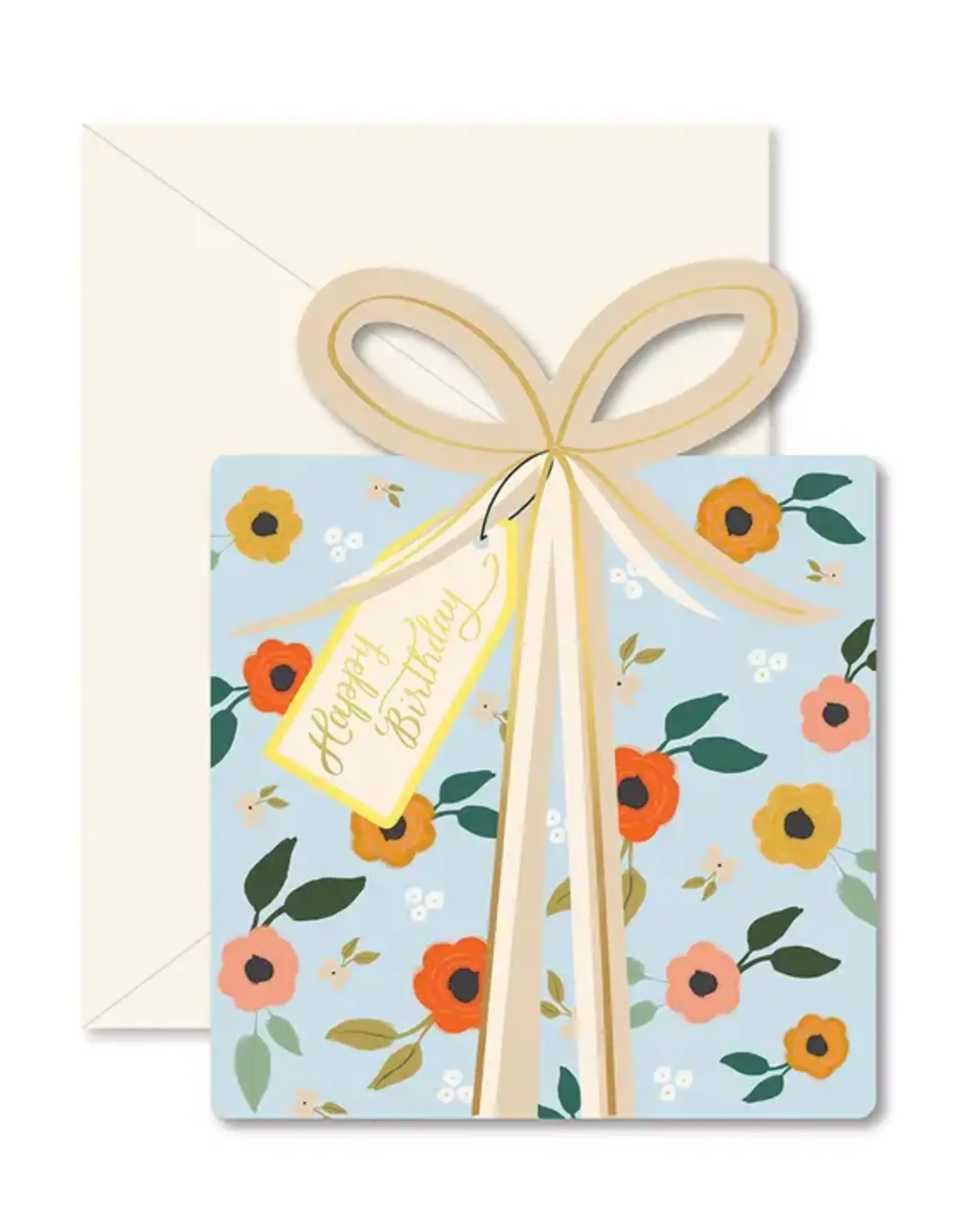 Ginger P. Designs Card, Blue Floral Birthday