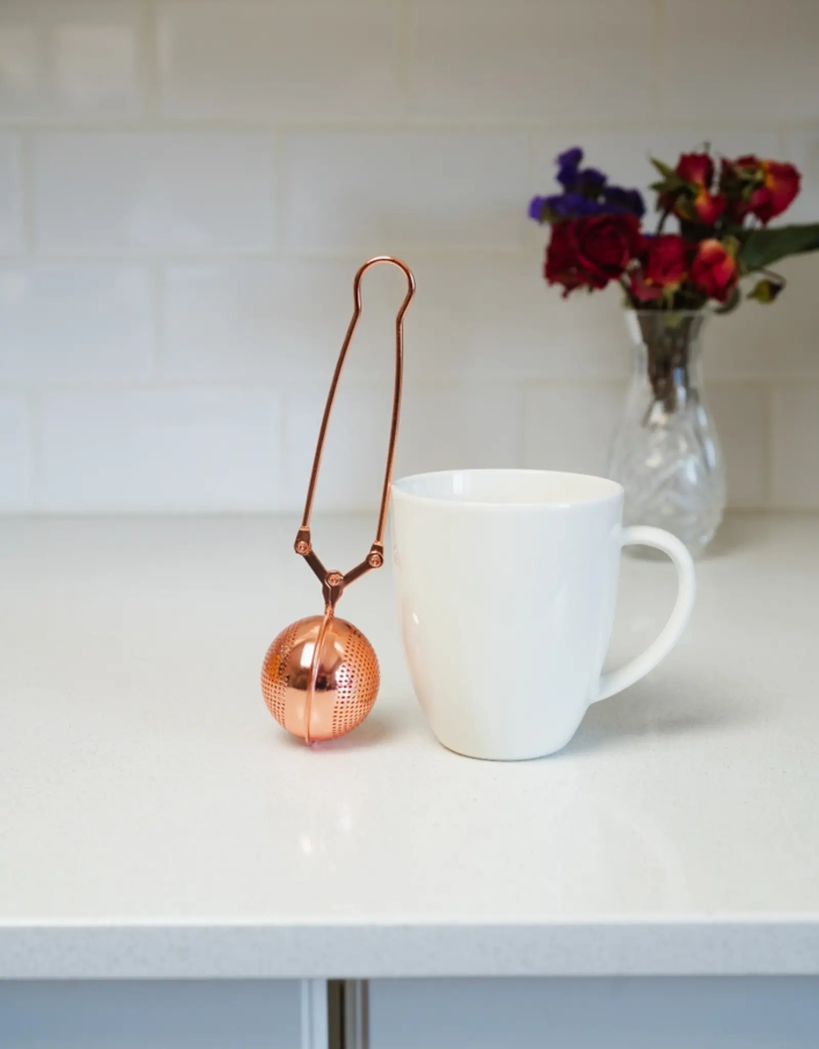 Bamboo Switch Stainless Steel Tea Strainer