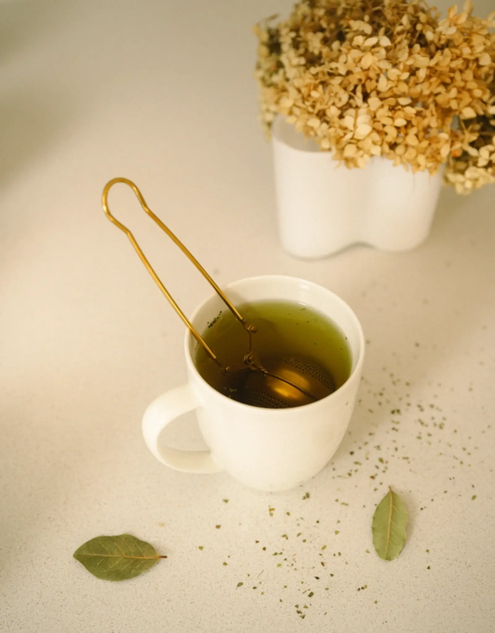 Bamboo Switch Stainless Steel Tea Strainer
