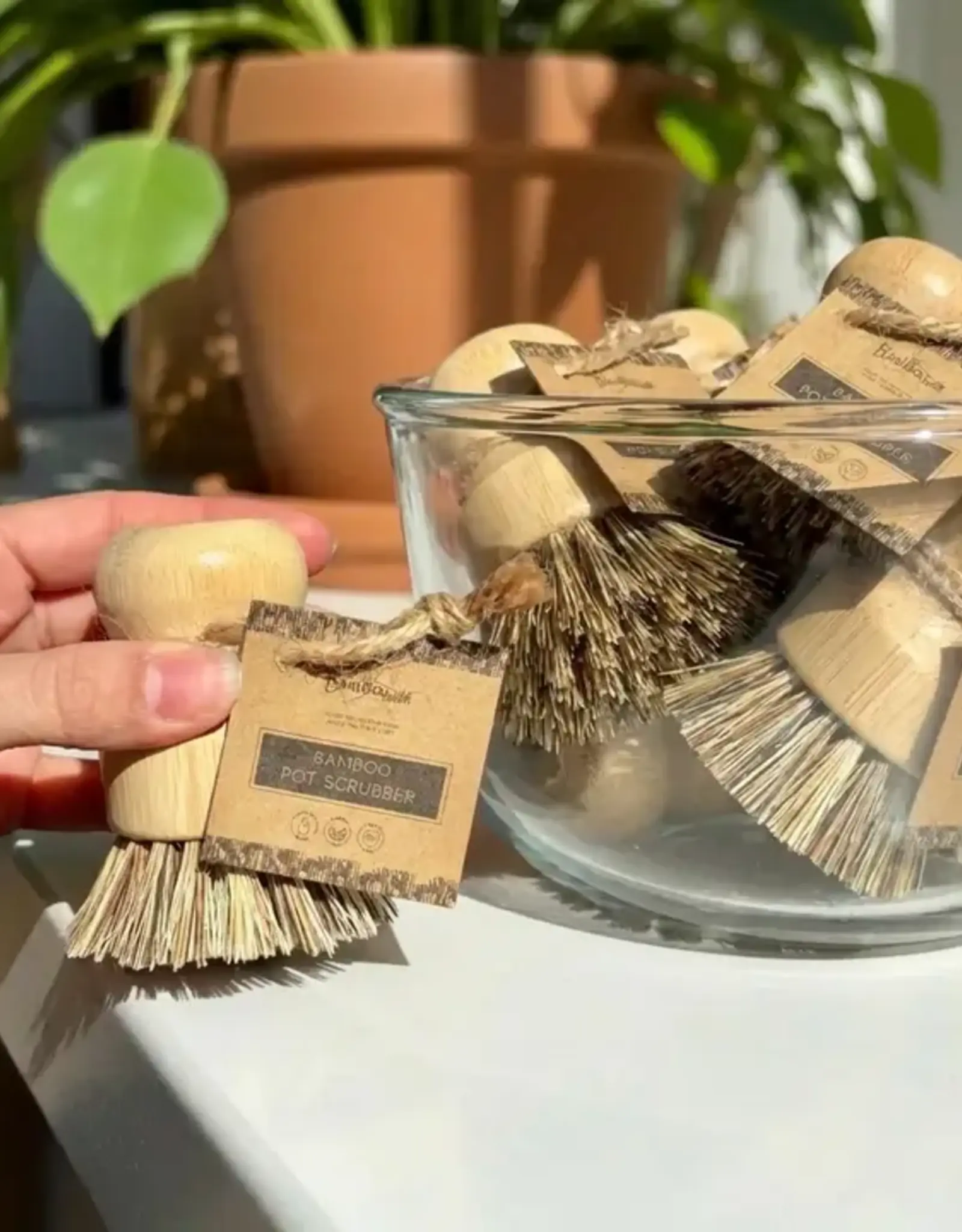 Bamboo Switch Bamboo Pot Scrubber