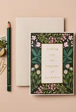 Wanderlust Paper Co Card, Meadow Border Happiest Of Birthdays