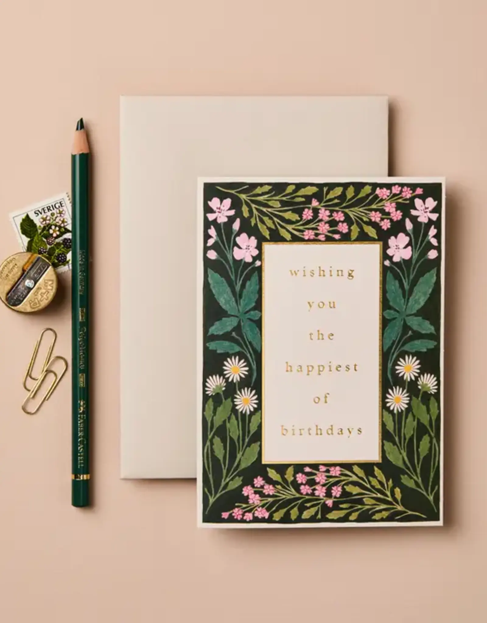 Wanderlust Paper Co Card, Meadow Border Happiest Of Birthdays