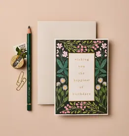 Wanderlust Paper Co Card, Meadow Border Happiest Of Birthdays