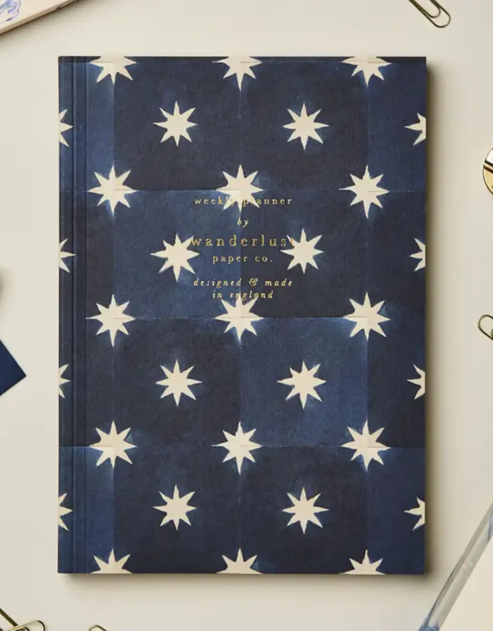 Wanderlust Paper Co Weekly Planner, Navy Star
