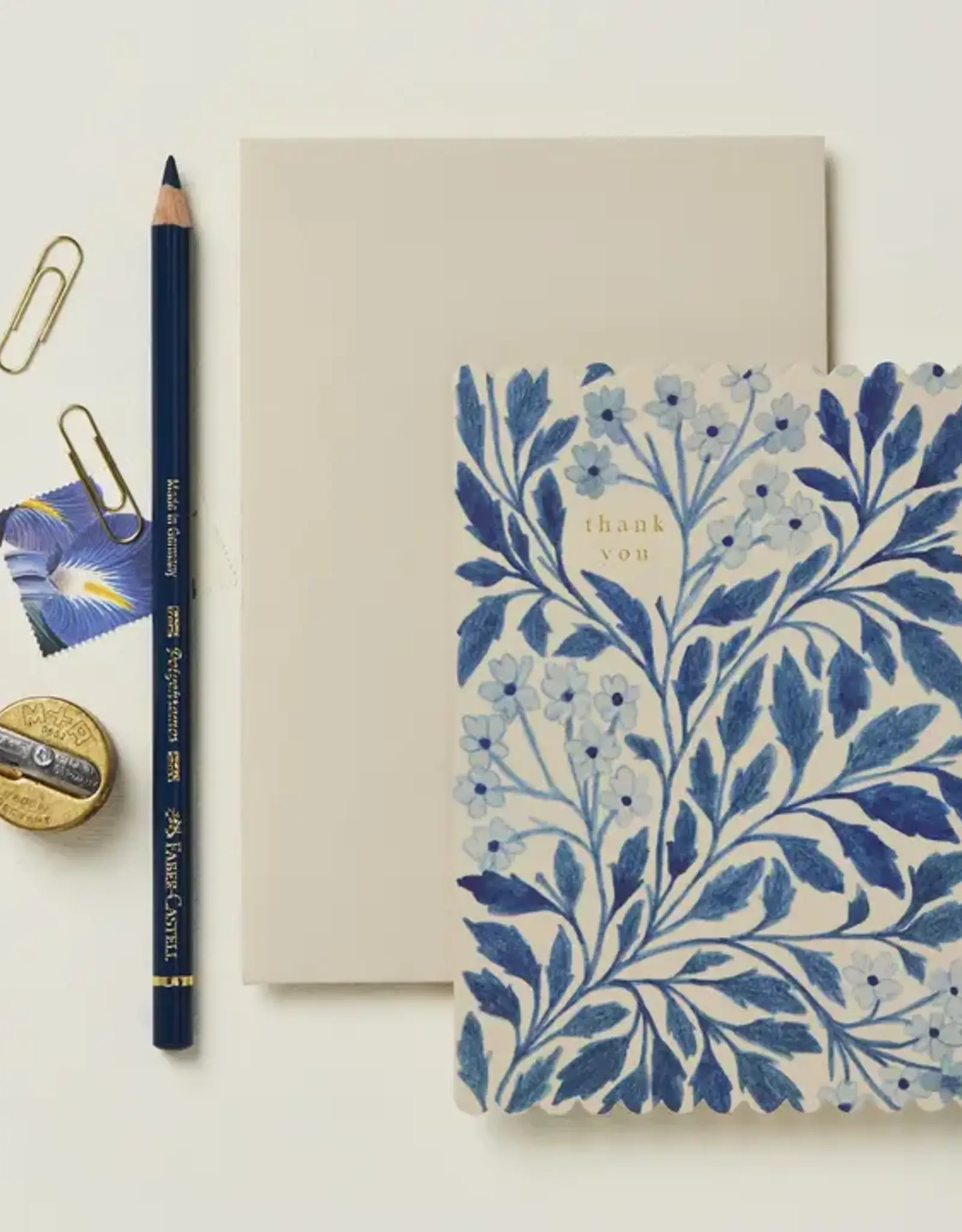 Wanderlust Paper Co Card, Blue Flora Thank You
