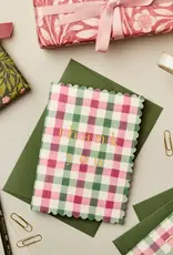 Wanderlust Paper Co Card, Pink & Green Gingham Thank You
