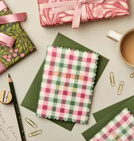 Wanderlust Paper Co Card, Pink & Green Gingham Thank You